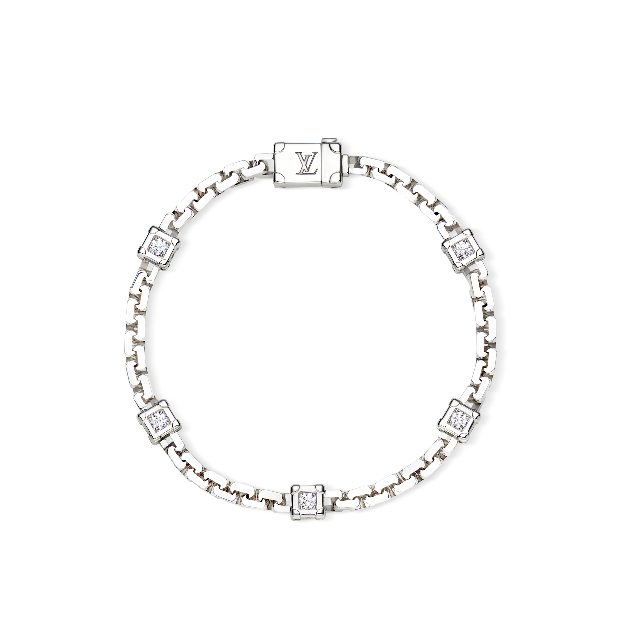 Les Gastons Vuitton Trunk Bracelet, White Gold and Diamonds